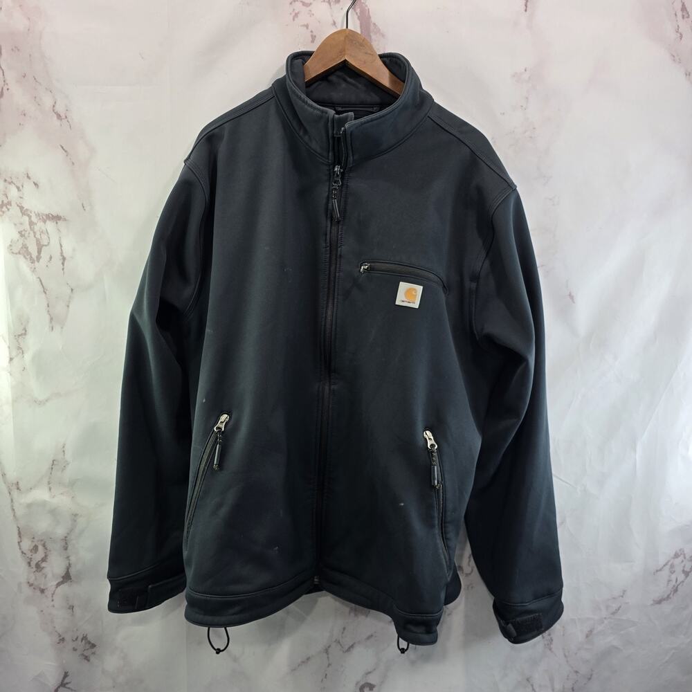 Carhartt Jacket Mens XL Black Wind Stopper Gore Softshell Full Zip Stretch Coat